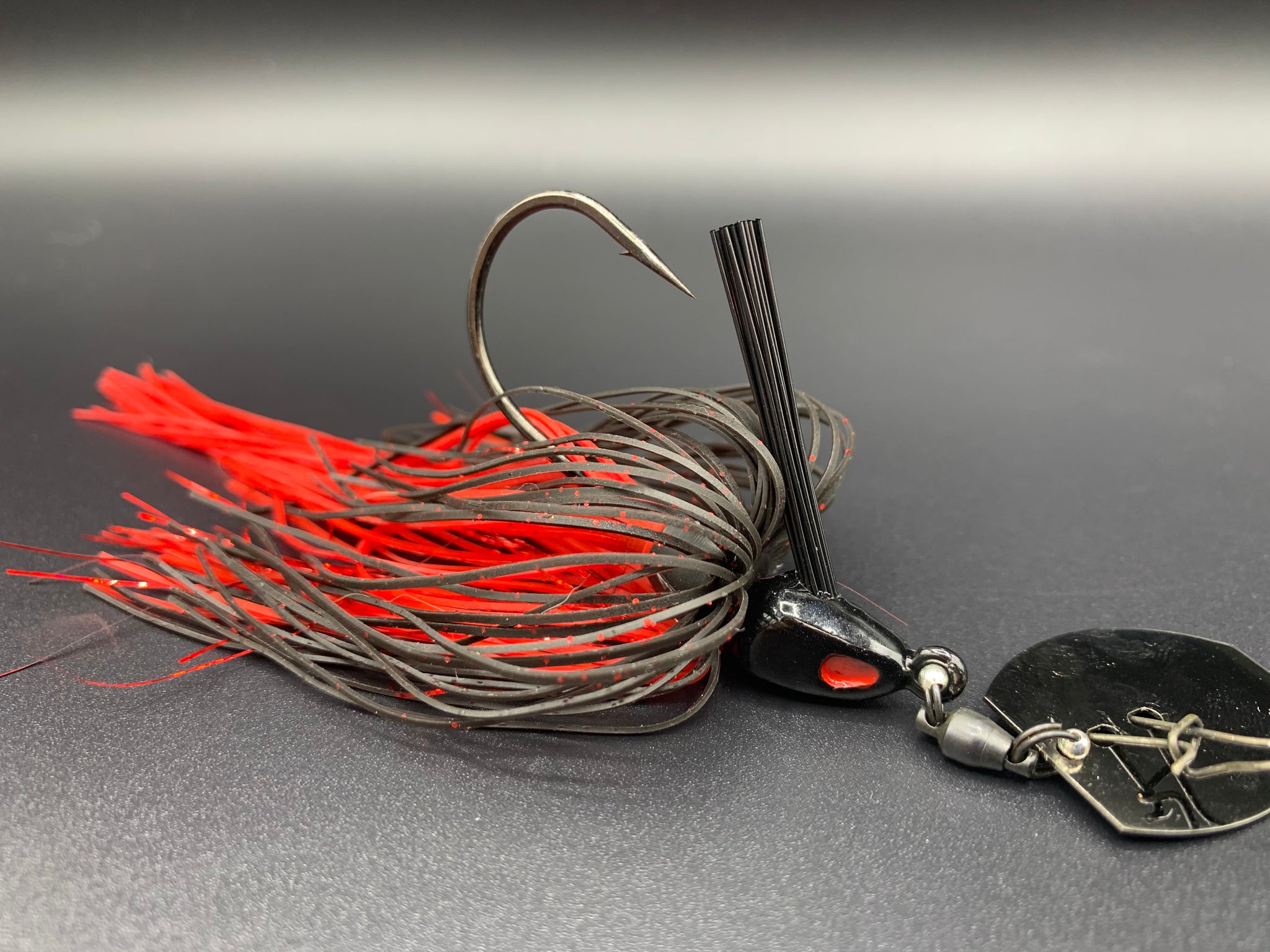 bladed jig fishing lures 6th Sense JigSaw - Bluegill Fire A streamlined jig head tracks true through grass Shock Blade