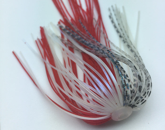 5 Pack 5 Inch Silicone Spinnerbait Skirts - Red/Red Fish Scale - Bass Fishing Lure Making